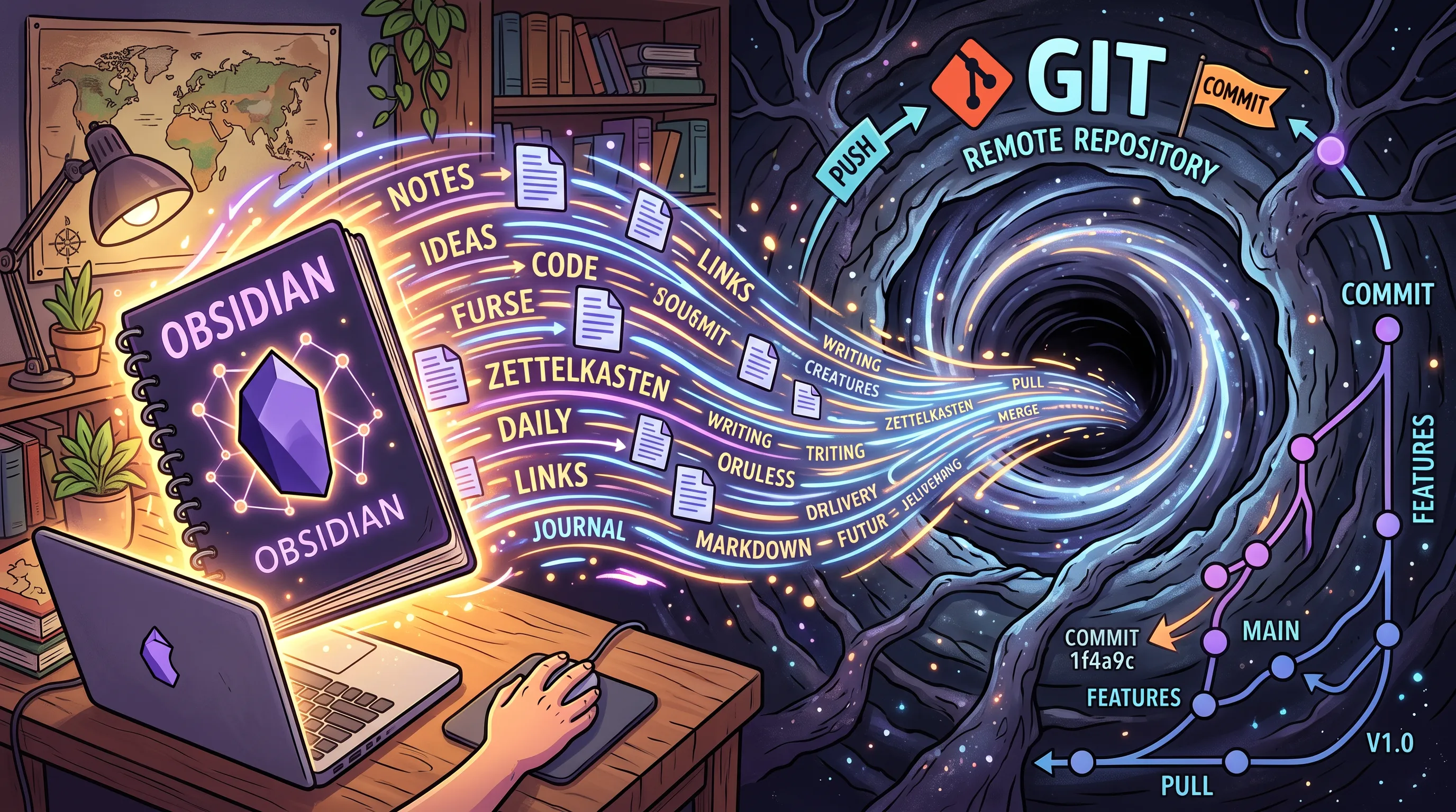 옵시디언 글을 빨아들이는 Git서버